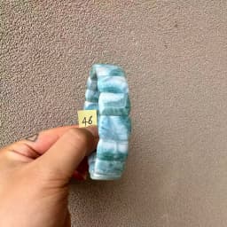 2026 AAA Grade Natural Larimar/Copper Pectolite Bead 10x14mm Bracelet Dominicana Genuine Larimar Gemstone Bangle Woman Wholesale