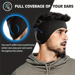 Winter Warmer Headband Breathable Windproof Sweatband Fleece Ear Cover Warmer Outdoor Sports Cycling Running Elastic Headwear