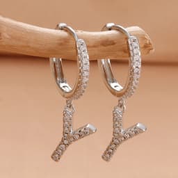 Nidin Hot Sale Initial A-Z Letters Mini Small Hoop Earrings Gold Color Zircon Jewelry Alphabet Fashion Christmas New Year Gift