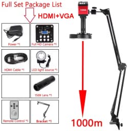 Yizhan 4K Digital Microscope For Soldering 1080P HDMI USB Industrial Microscope Camera, 150X Zoom Lens, 5-100cm Working Distance