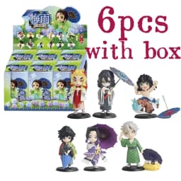 12cm New Demon Slayer Plum Rain Series 13pcs/set Blind Box Figure surprise Box Tanjiro Kamado Nezuko Action Model Toys Gifts