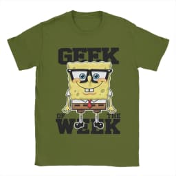 Men Spongebobs T Shirts Pure Cotton Tops Leisure Short Sleeve Crewneck Tees Gift Idea T-Shirts