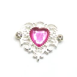 10Pcs 21 * 25mm Peach Heart Rhinestone Alloy Flower Plate Ornaments Diy Wedding Dress Gift Box Hair Decoration Accessories