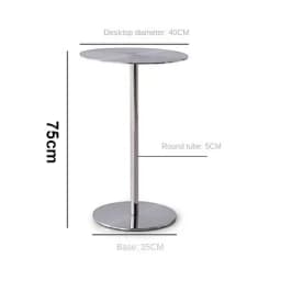 Simple Modern Industrial Style Cafe Stainless Steel Small Round Table Outdoor Leisure Round Iron Table Metal Dining Table