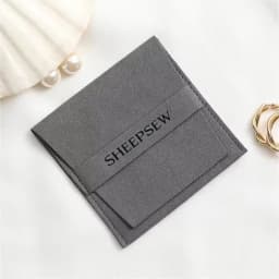 50pcs Personalized Custom Logo Jewelry Packaging Bags, Soft Microfiber Pouches for Bracelet Necklace Ring Wholesale