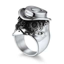 U7 Stainless Steel Big Rings for Man Bird Goat Octopus Shark Serpent Snake Bone Charm Size 7-14 Rock Punk Animal Skull Jewelry