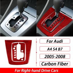 For Audi A4 S4 B7 2005-2008 Car Accessories Real Carbon Fiber Gear Shift Panel Set Cover Trim Interior Sticker Modification