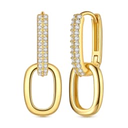 925 Sterling Silver Gold Color Circular Hoop Earrings Golden Earring Fit Original Charms Diy Fine Jewelry For Fashion Women