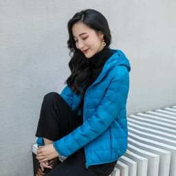 2026 Winter Women's Light Down Hooded Jacket,Red Blue Khaki Green Available,European Size S-XXL,Women Coats