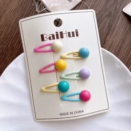 6Pcs Korean Children's Side Bb Clip Bangs Hairpin Sweet Girl Flower Hairpin New Cute Drip Candy Color