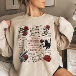 Run-Little-Mouse-Haunting-Adeline-Dark-Romance-Book-Hoodie-Spicy-Smut-Reader-Gifts-Black-Cat-Graphic-Pullover-Men-Women-Hoodie