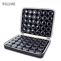 Transparent Gemstone Gem Jar Display Box Loose Diamond Jewelry Storage Carrying Case Nail Gem Stones Holder Organizer Container
