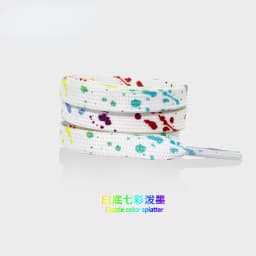 Ink Splatter Shoelace Shoelaces for Sneaker Flat Gilding Printing Colorful Splash Ink Hand-painted Basketball Shoe Laces