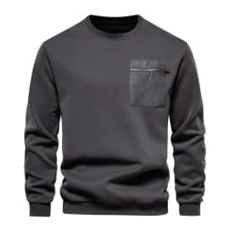 Autumn Solid Crew Neck Long Sleeve Sweatshirt Men's Loose Casual Streetwear