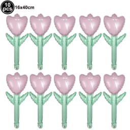 10pcs Mini Rose Flower Balloons Rose Shaped Balloons Birthday Wedding Balloon Mother's Day Decoration Baby Shower Party Supplies