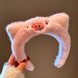 Cute Soft Plush Pig Giraffe Animal Headband Party Headwear Hair Accessories Hairband Cartoon Headhoop Wash Face Makeup Headband