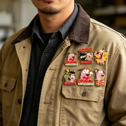 6pcs Anime Cowardly Enamel Pins Metal Lapel Brooch Badges for Backpacks Fashion Jewelry Accessory Gifts