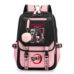 Kids Anime School Backpack Demon Slayer Pattern Casual Daypack for Girls Students Book Bag