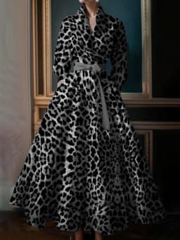 Elegant Floral Printing Maxi Dresses Multicolor Turndown Collar Long Sleeve Cotton Long Dress Party Wedding Evening Dress 2024
