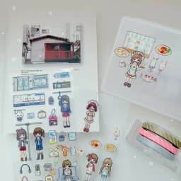 WAKAWAKA Pixel Character Flat Sticker PET Style Person Dress Up Change Outfit for Scrapbook Journal Phone Laptop Decoration Aest