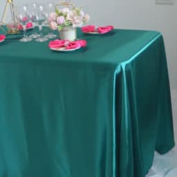 Reusable Satin Tablecloth Wedding Mariage Party Decoration Polyester Picnic Countryard Birthday Christmas Table Cloth White/Blue