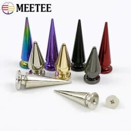 5/10/20Pcs Meetee Metal Punk Rivets Screwback Cone Studs Spikes for Leather Crafts Garment Rivet Bag Decor Nails DIY Accessories