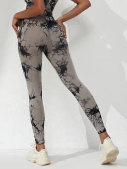 Tie Dye Seamless High Waisted Workout Leggings For Women Scrunch Butt Lifting Yoga Gym Athletic Pants
