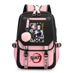 Kids Anime School Backpack Demon Slayer Pattern Casual Daypack for Girls Students Book Bag