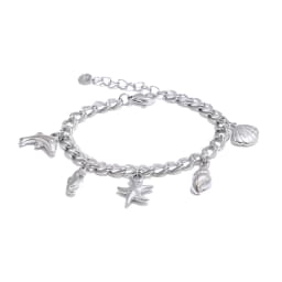 Yhpup Ocean Style Stainless Steel Seashell Conch Starfish Seahorse Drop Necklace Bracelet Bangle Waterproof Summer Daily Jewelry