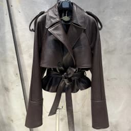 Women Casul Leather Jackets Short Windbreak Design Genuine Grained Sheep Leather Coats Lady