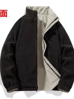 Winter new fashion solid color fleece-lined thickened warm windproof cotton jacket men's casual loose sports plus size coat