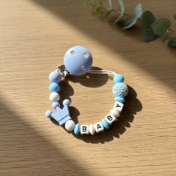 Personalized Baby Pacifier Clip Custom Name Silicone Crown Beads Heart Wooden Holder Handmade Teether Chain BPA Free Gift