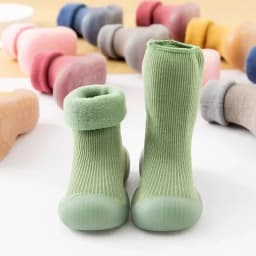 Baby Winter Booties Non-Slip Soft Sole Shoes with Cotton Socks Warm Fleece-Lined Infant First Walkers for Boys Girls 0-4T