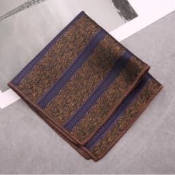 23CM Men Silk Pocket Square Brown Red Striped Handkerchief Business Soft Hanky Wedding Party Suit Accessories Cravat Chest Towel