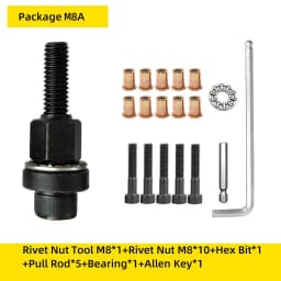 Rivet Nut Gun Drill Adapter Tool Riveting Manual Threaded Hand Riveter Inserts Metal License Plate Rivet Threads for Cars