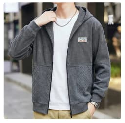 Spring Autumn Plus Size Hooded Cardigan Sweatshirt for Men Trendy Brand Minimalist Loose-fit Style Patchwork Ideal 170kg 12XL