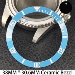 Sloping 38mm * 30.6mm Ceramic/Aluminum Bezel GMT and Diving Watch Insert Fits for 40mm Men's Watch Case Bezel Replacement Insert
