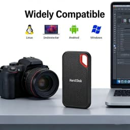 2TB External Hard Drive Portable SSD High Speed Hard Disk Solid State Drive USB-C Original Storage Device for Laptop/Phone/Mac