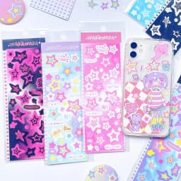 1 Sheet Cute Colorful Star Pattern Stickers DIY Scrapbooking Sticker Kpop Idol Photo Card Deco Materials Korean Style