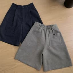 Chic Women Thicken Warm Loose Pockets Faux Woolen Straight Shorts 2025 Autumn Winter High Waist Ladies Wide Leg Shorts N190