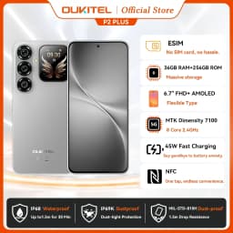 OUKITEL P2 PLUS 5G Smartphone Global Version 36(12+24)GB+256GB ESIM 6.7' AMOLED Ultra-thin 7.7mm 1.81' Dual Screen NFC Phone