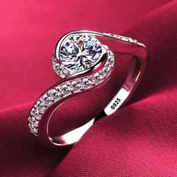 With Certificate Luxury 18K White Gold Rings,100% Solid Silver 925 Ring, High Quality Zirconia Diamond Wedding Band for Women