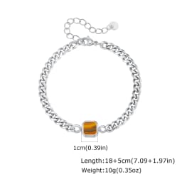 Vnox 5/7mm Width Adjustable Chain Bracelet for Men, Stainless Steel Acrylic Six-Sided Polished Jewelry Gift for Husband Son Him