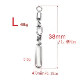 20Pcs Stainless Steel Fishing Connection Quick Snap Rotating Guide Ring for Sea Fishing Rod Line Connection Accessories