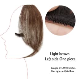 Invisible Synthetic Side Bangs Clip In Extension 2Pcs/Set Middle Part Bangs With Easy BB Clip-In Side Fringe Fits All Hair Types