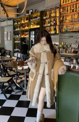 Deer Skin Velvet Spliced Denim Jacket For Women's Winter New Velvet Warm Fur Integrated Color Blocking Outwear Imitation Fur Coa