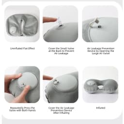 U-Shaped Inflatable Travel Pillow Portable Air Neck Support Cushion Comfortable Sleeping Press to inflate pillow neck pillow