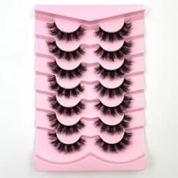 New 7 Pairs of Thick, 3D Simulation Mink Fur Fake Eyelashes Short, Dramatic Fake Eyelashes Wholesale Full Line Fake Eyelash Make