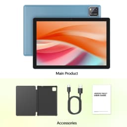 BAKEN 10-inch Android 15 tablet, quad-core processor, 12GB (3+9 expansion) RAM + 64GB storage, 5G WiFi, 1280*800 dual cameras