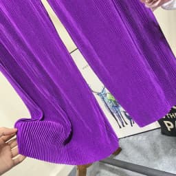 Summer Thin Chiffon Wide Leg Pants For Women Casual Candy Color Loose Long Pants Lady Solid Color Straight Pleated Trousers